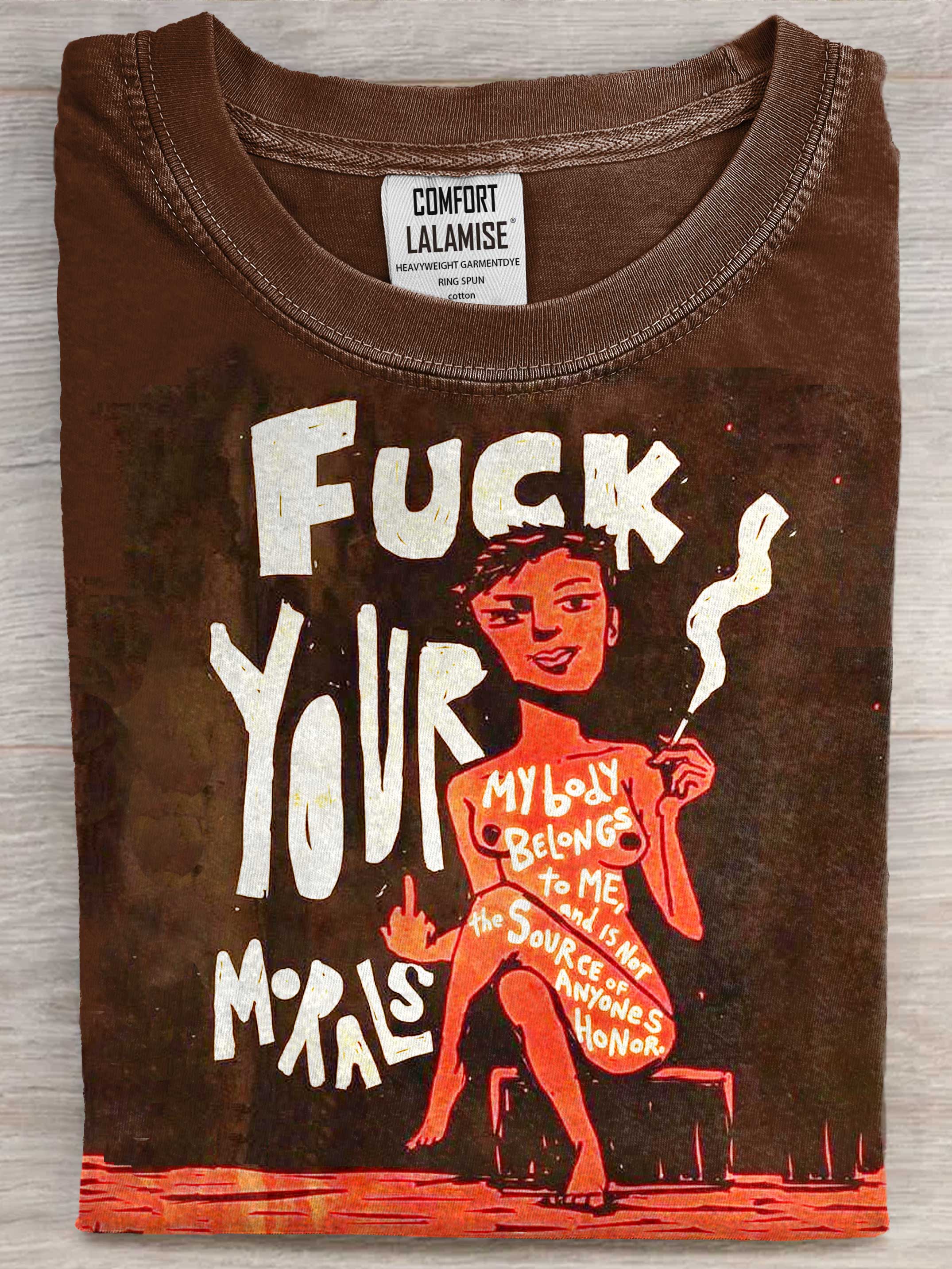 Fuck Your Morals Womens Attitude Art Print Casual Short Sleeve T-shirt