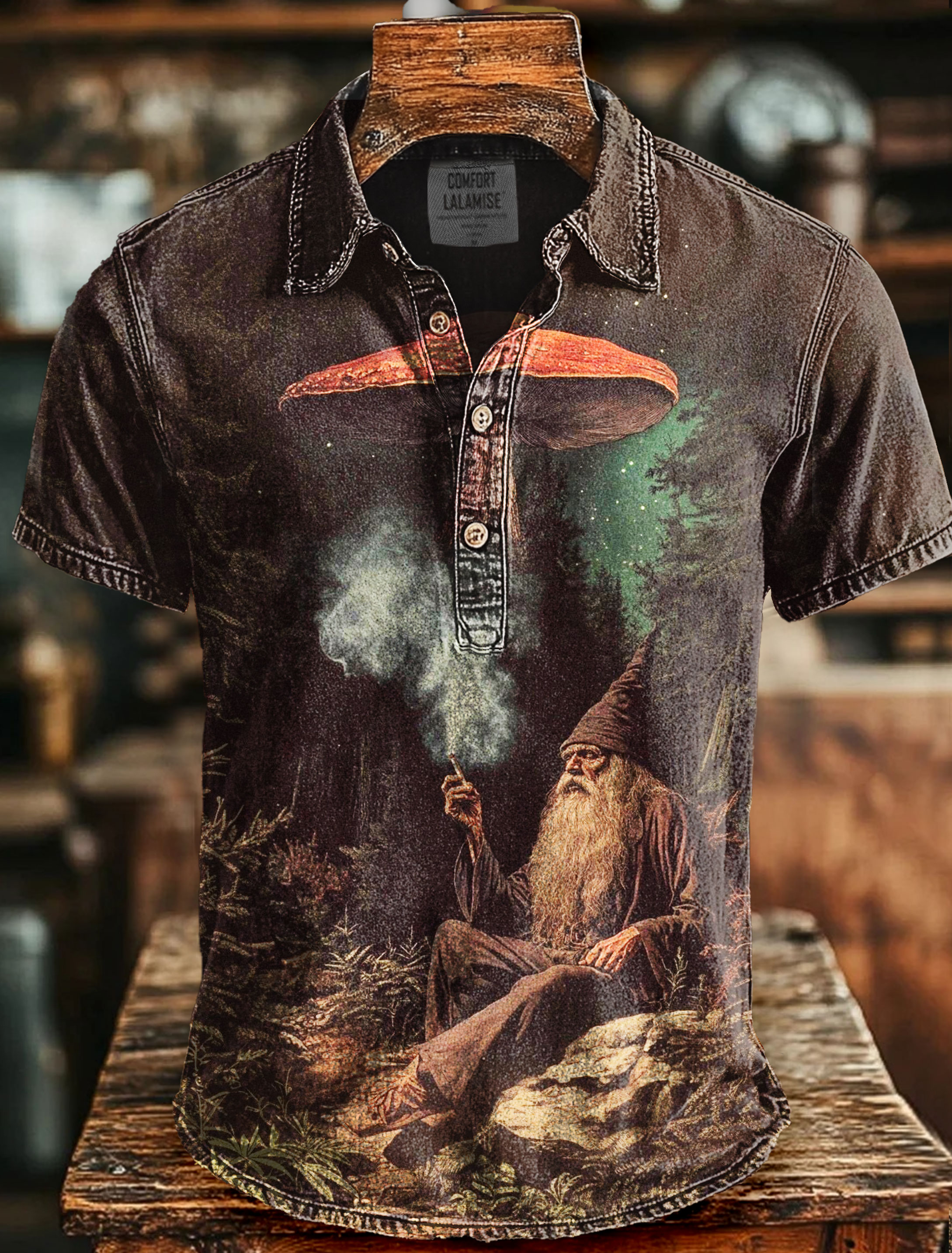 Dark Fantacy Art Print Causal Short Sleeve Polo T-shirt