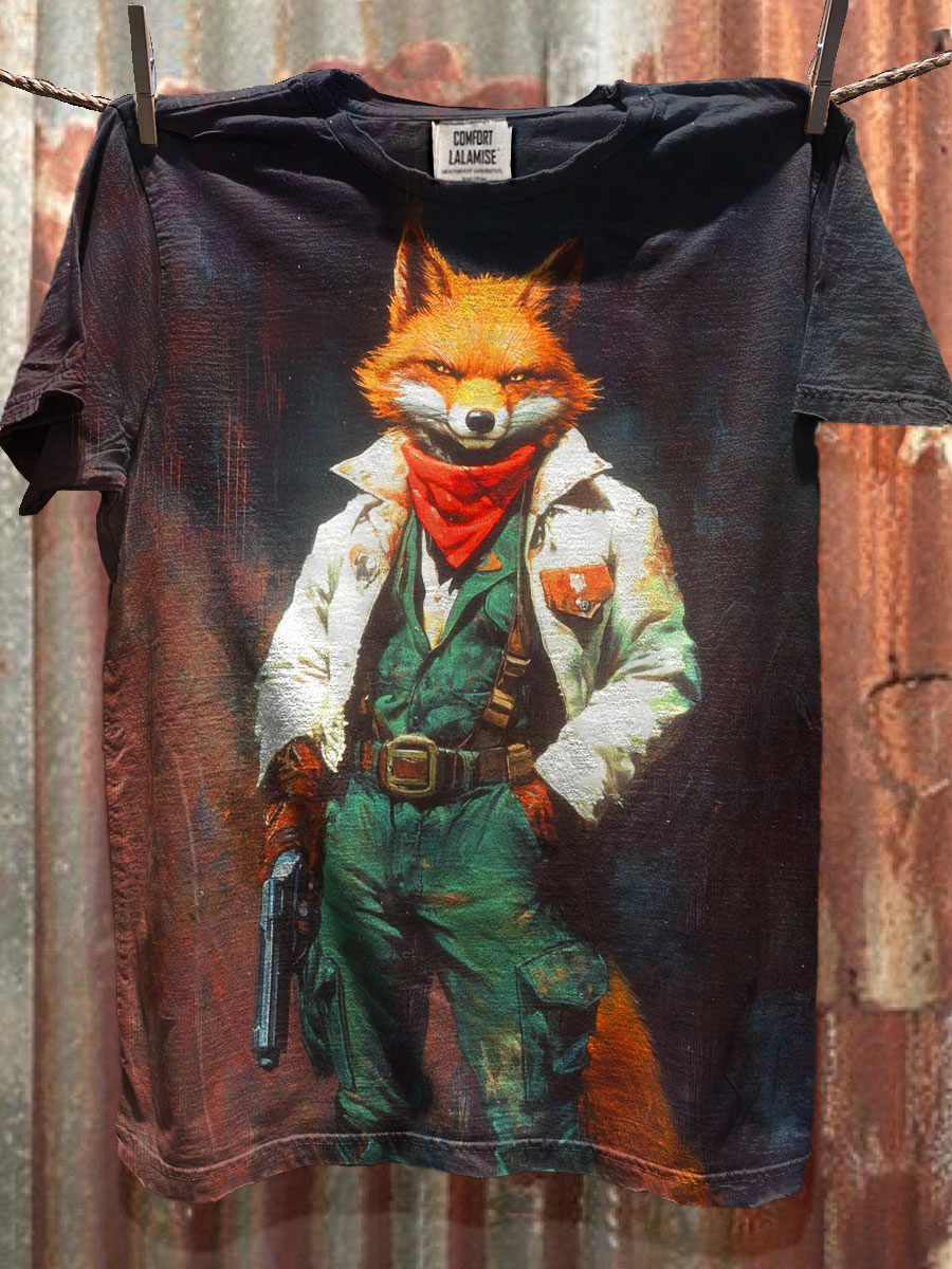 Fox Killer Art Print Casual Short Sleeve T-shirt
