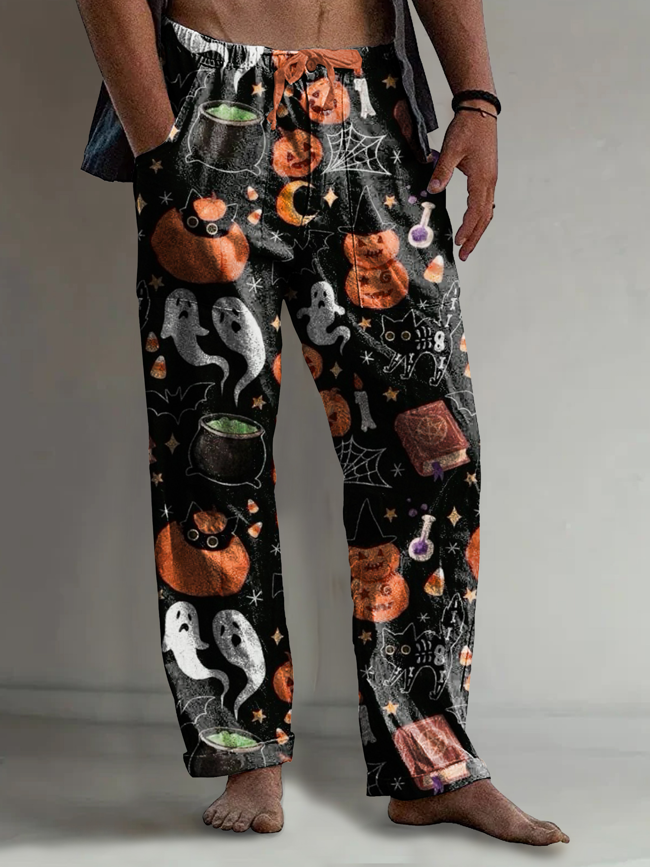Men's Vintage Fantasy Halloween Art Print Comfy 100% Cotton Pants