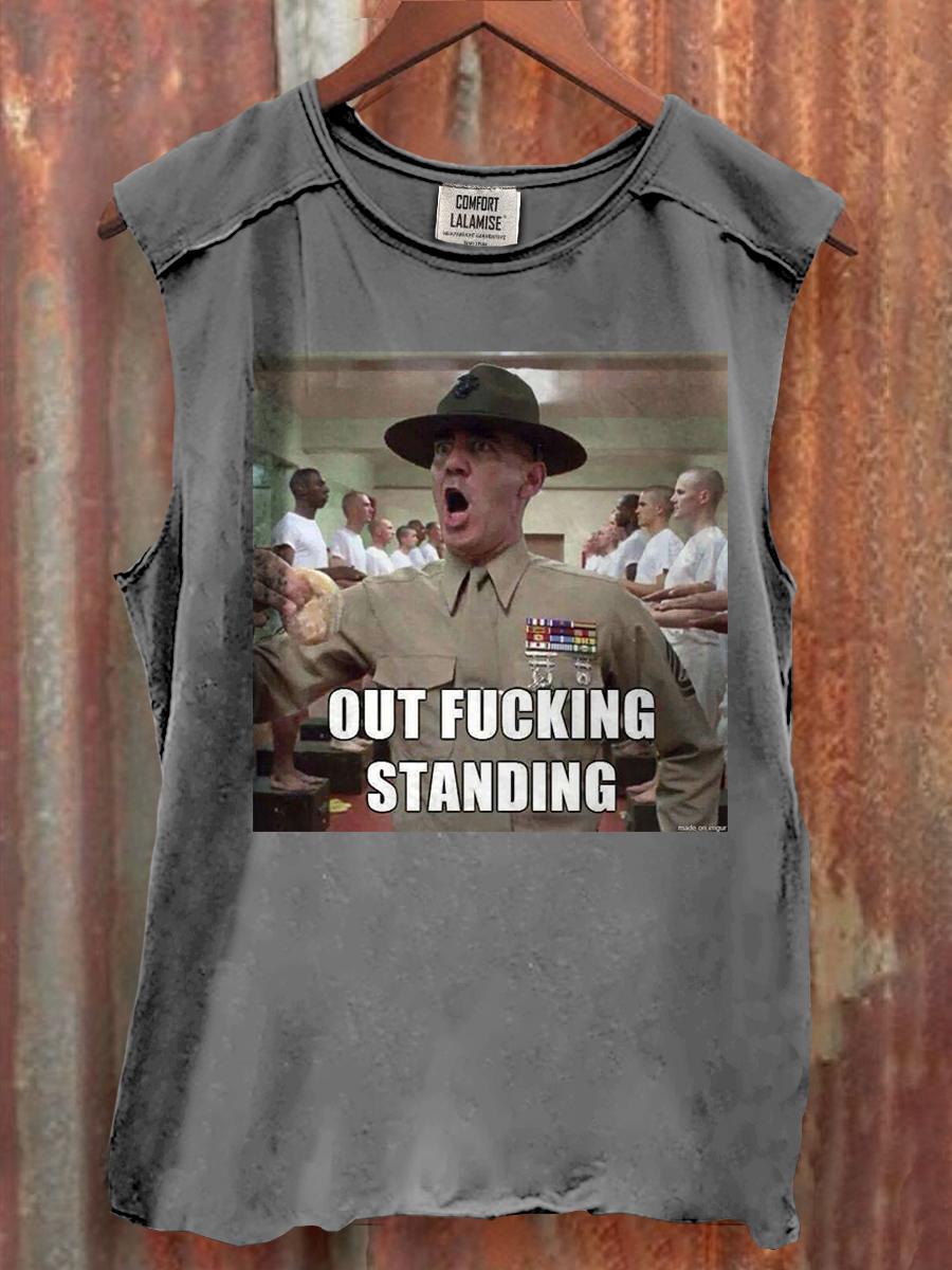Out Fucking Funny Quote Print 100% Cotton Casual Tank Top