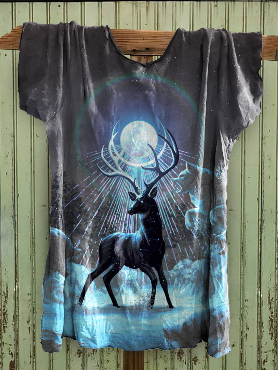 Dark Fantasy Print Cotton Crew Tee