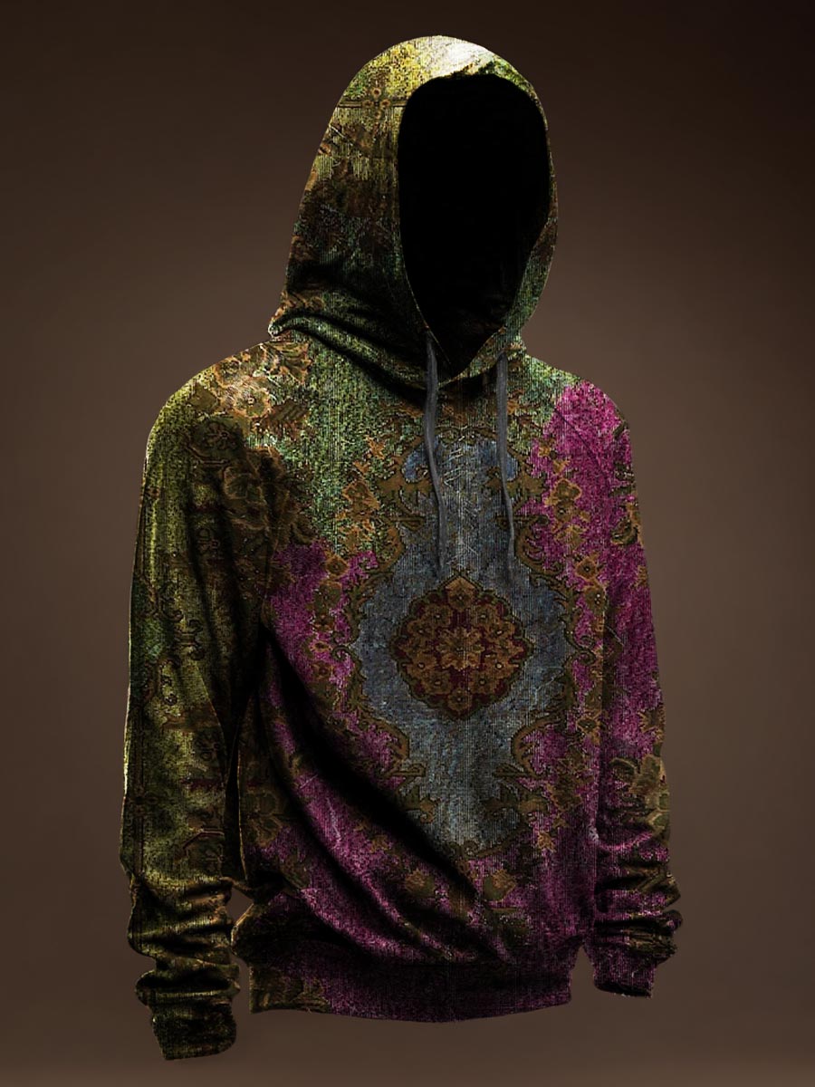 Vintage Pattern Casual Hoodie Sweatshirt