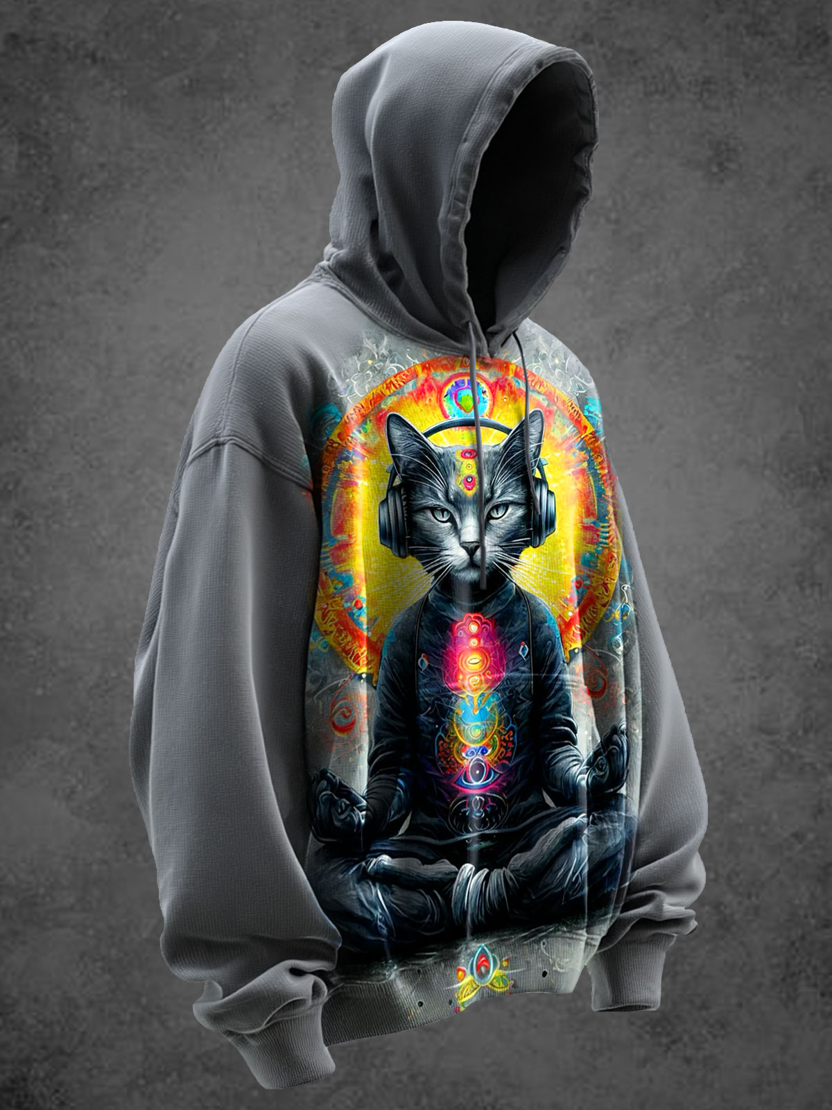 Meditating Cat Art Print Casual Sweatshirt