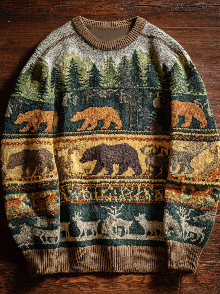 Vintage Art Prints Knit Pullover Sweater