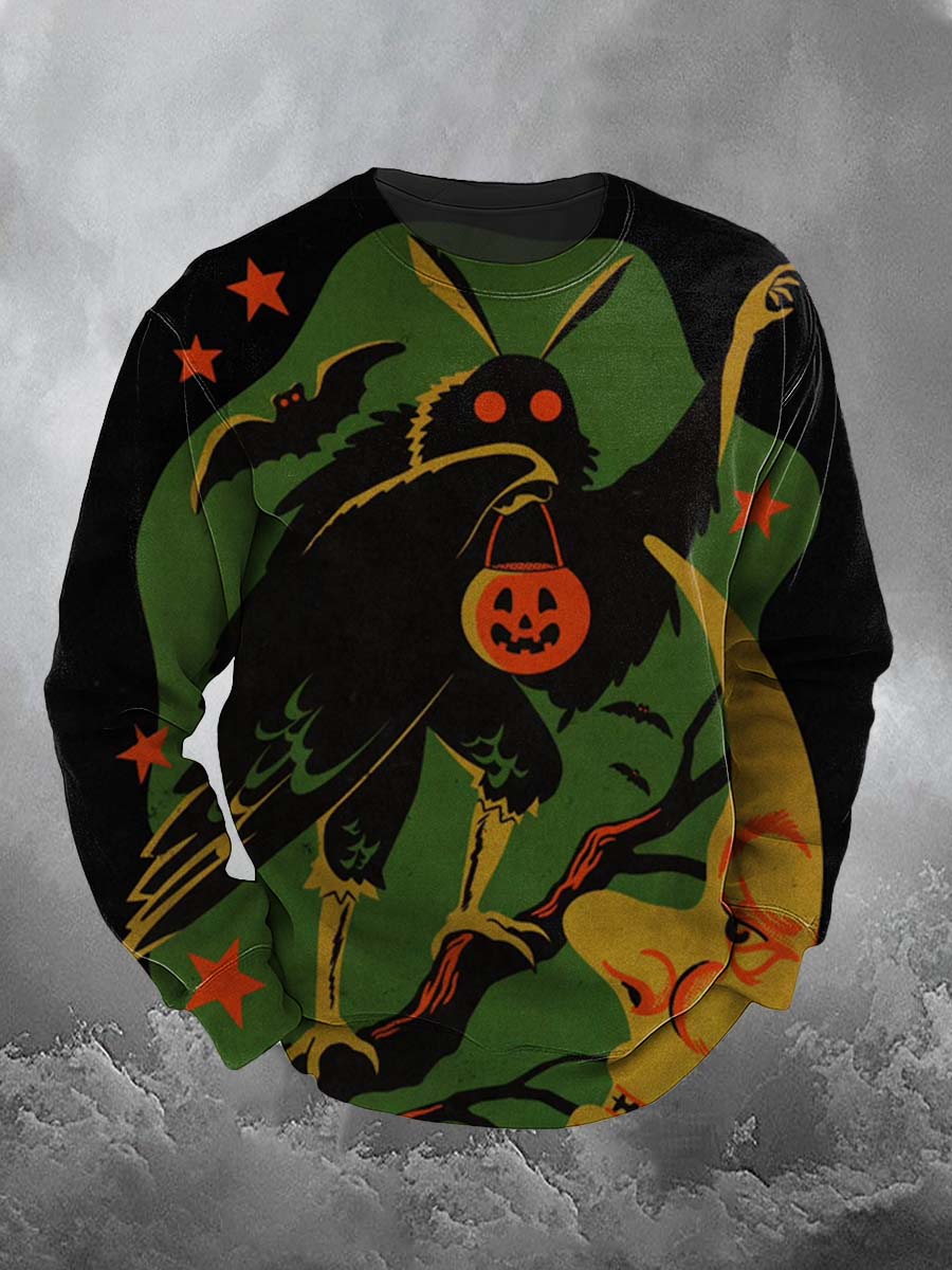 Mothman Demon Halloween Art Print Casual Sweatshirt