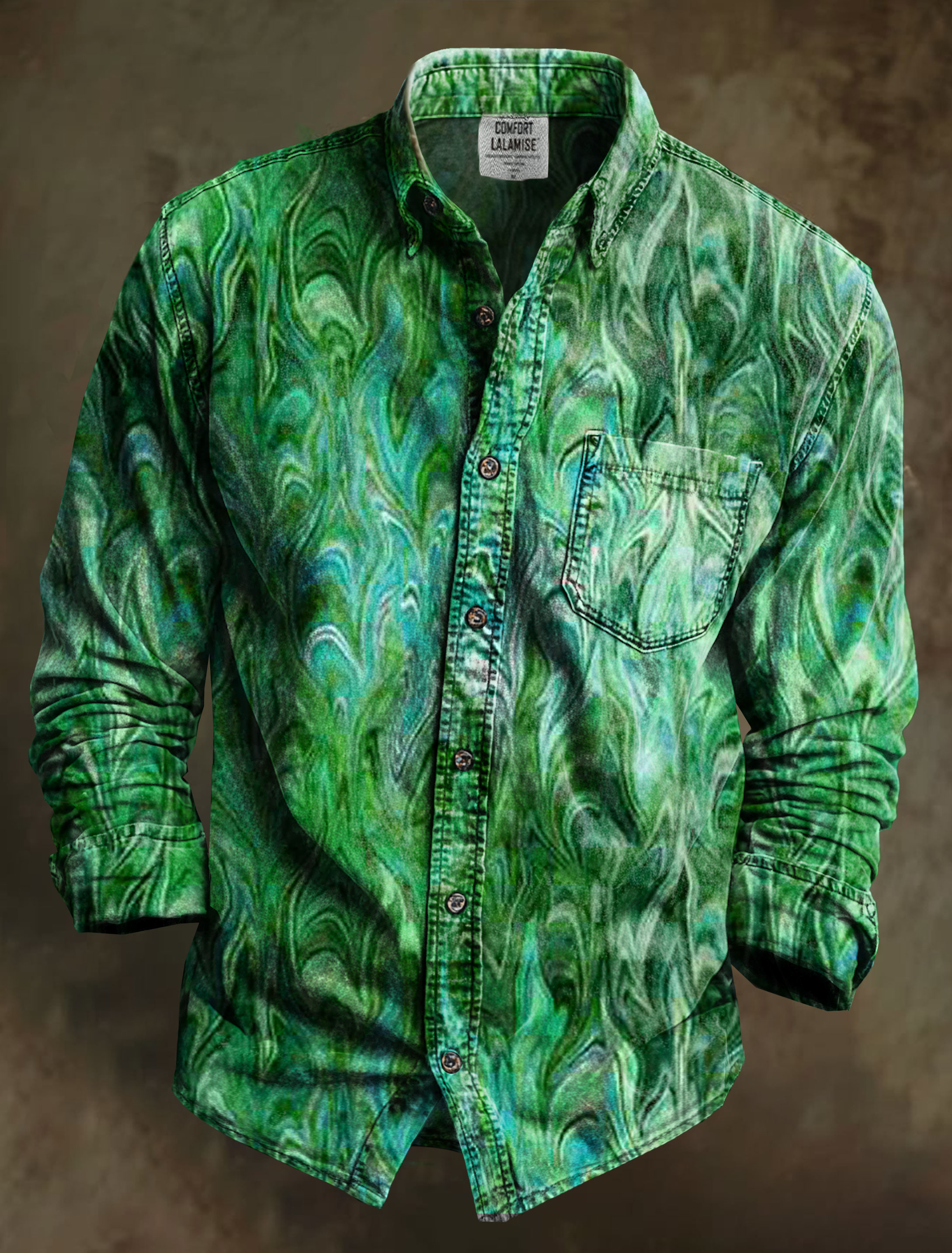 Liquid Dreams Parrot Art Print 100% Cotton Long Sleeve Shirt