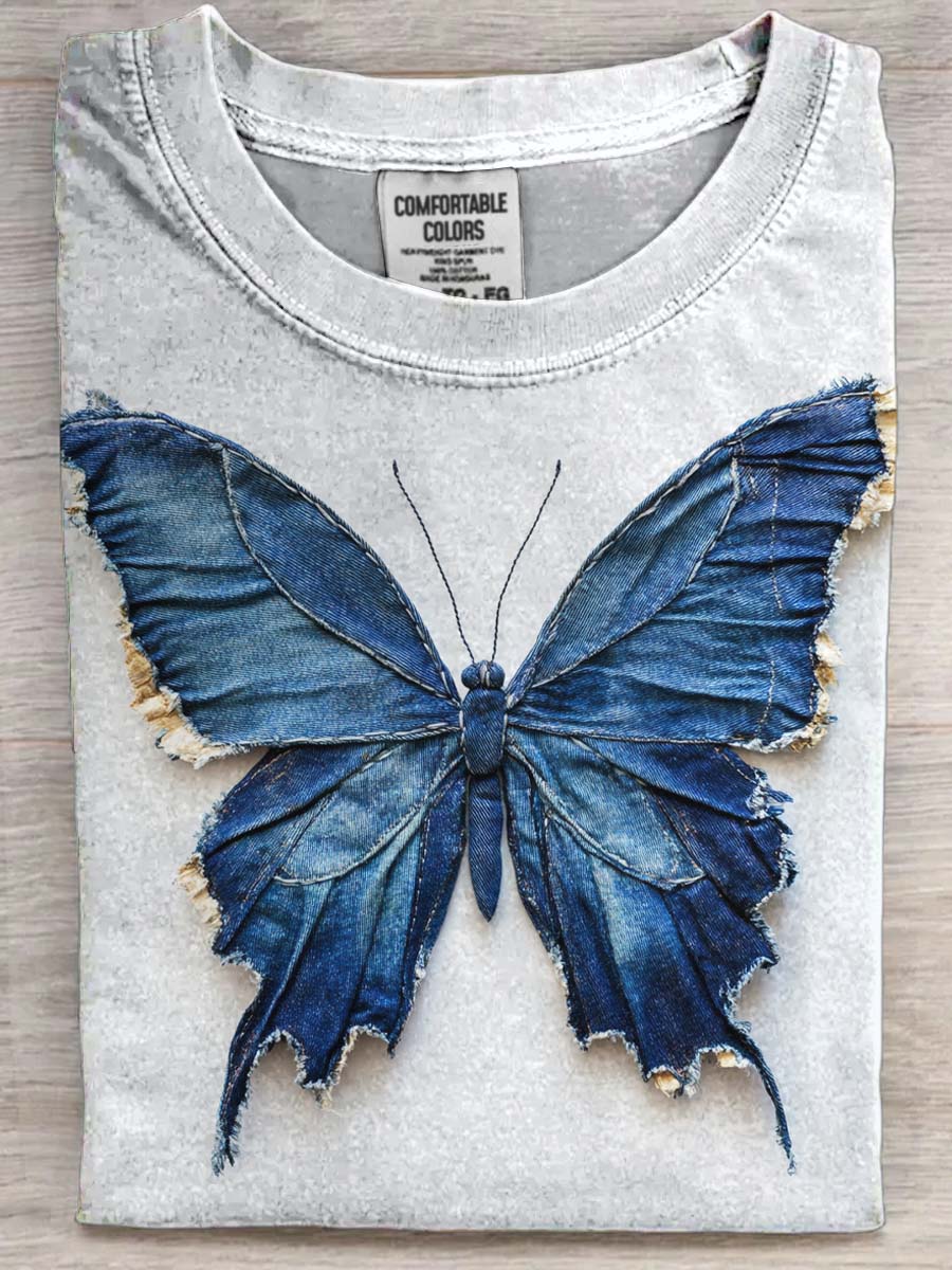 Cowboy Applique Bow Print Casual Short Sleeve T-Shirt