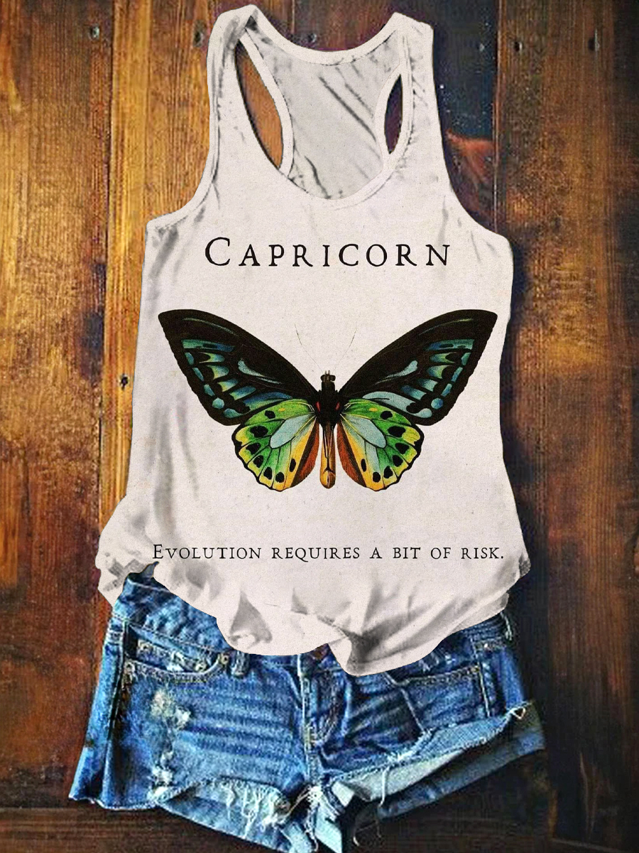 Vintage Constellation Print Casual Sleeveless Vest