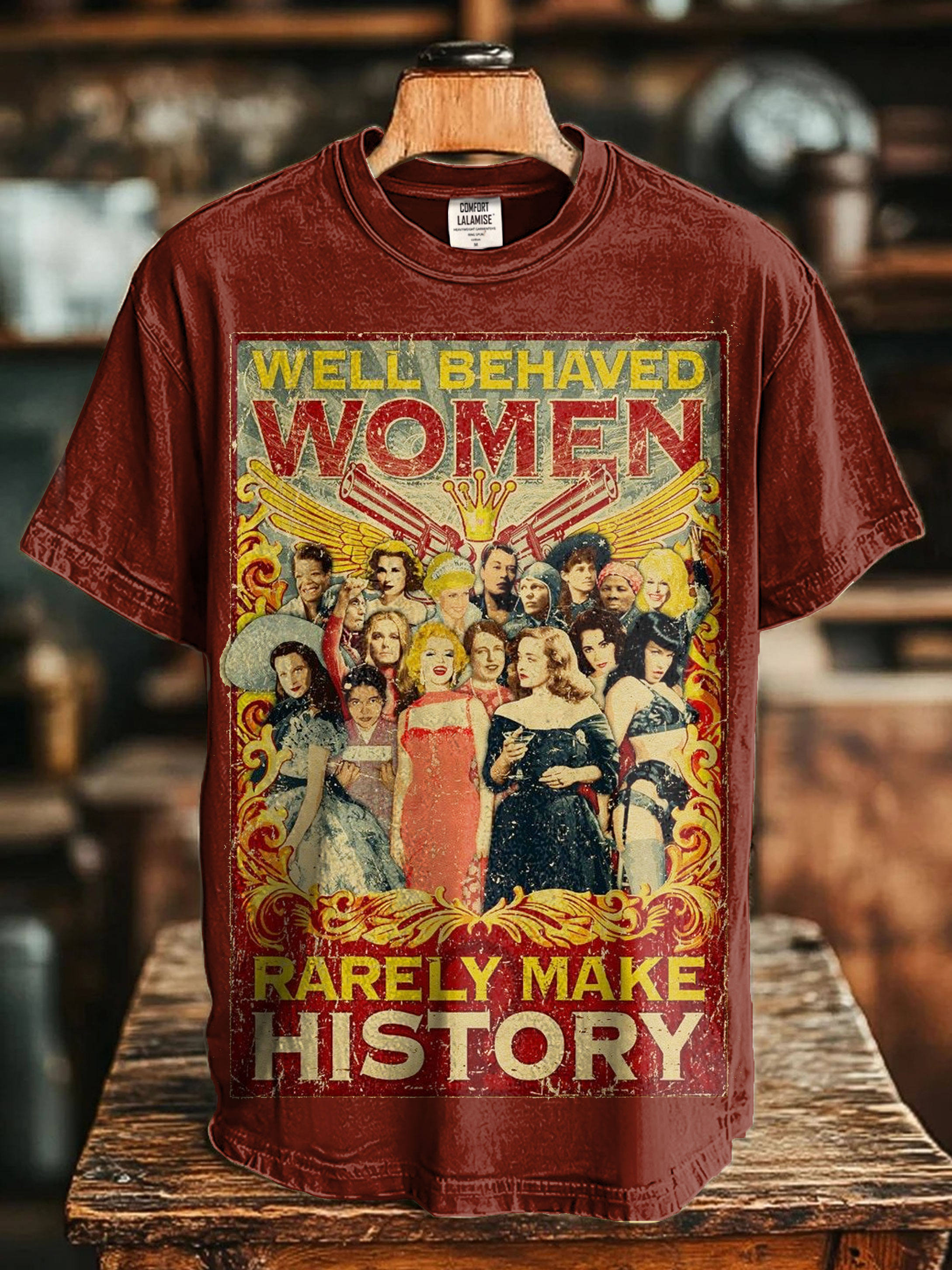 Well Behaved Women Vintage Art Print Casaul Short Sleeve T-shirt