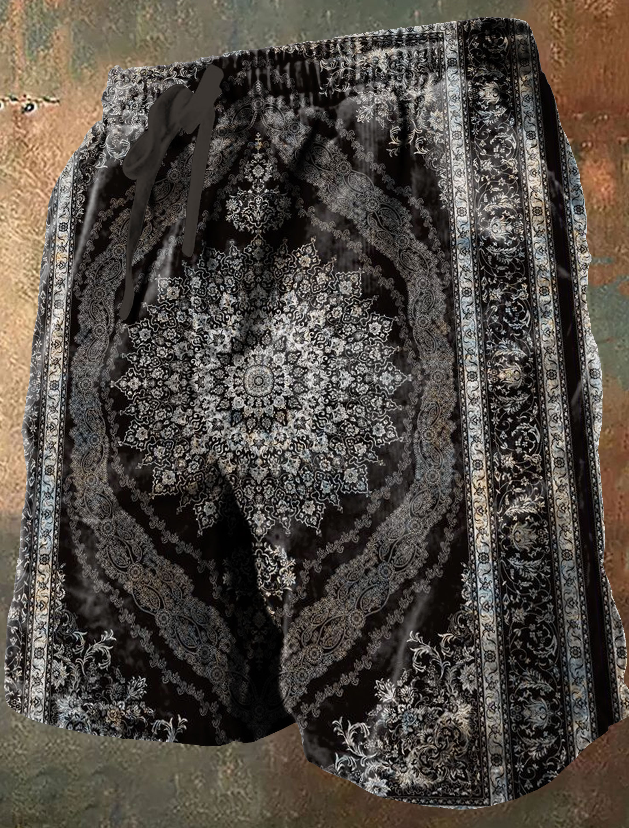 Vintage Ethnic Art Print Casual Short Pants