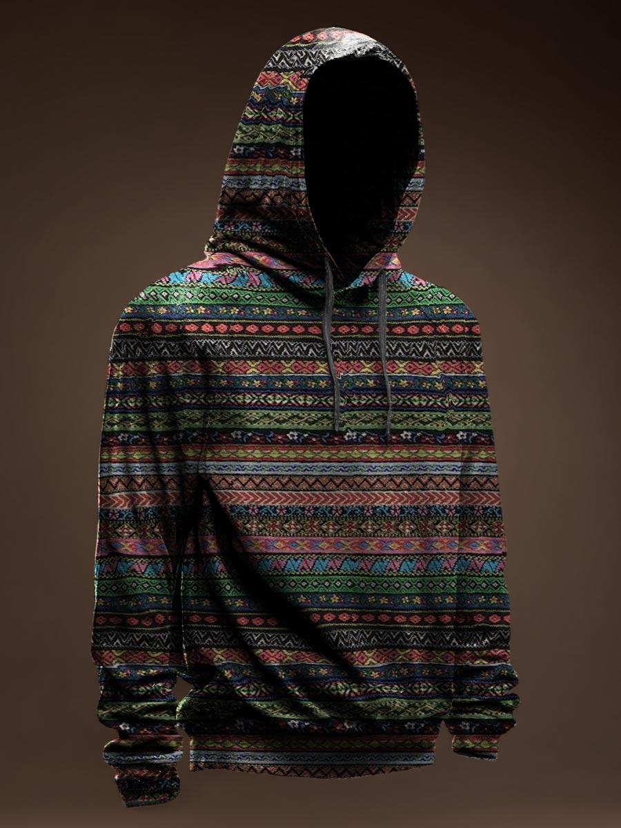 Persian Style Print Casual Hoodie Sweatshirt