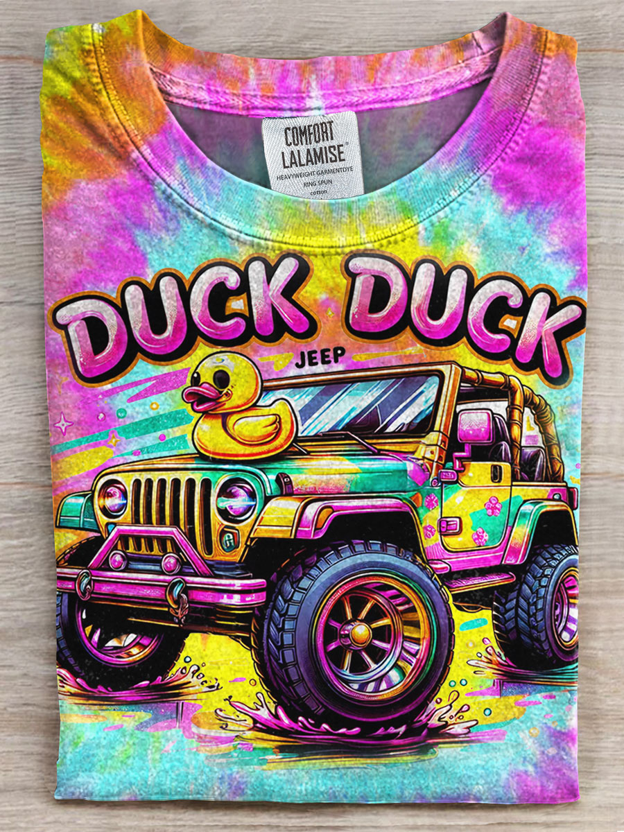 Tie Dye Duck Print T-shirt