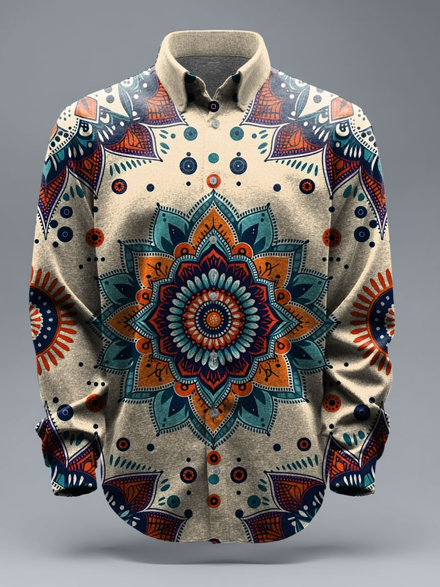 Vintage Art Print 100% Cotton Long Sleeve Shirt