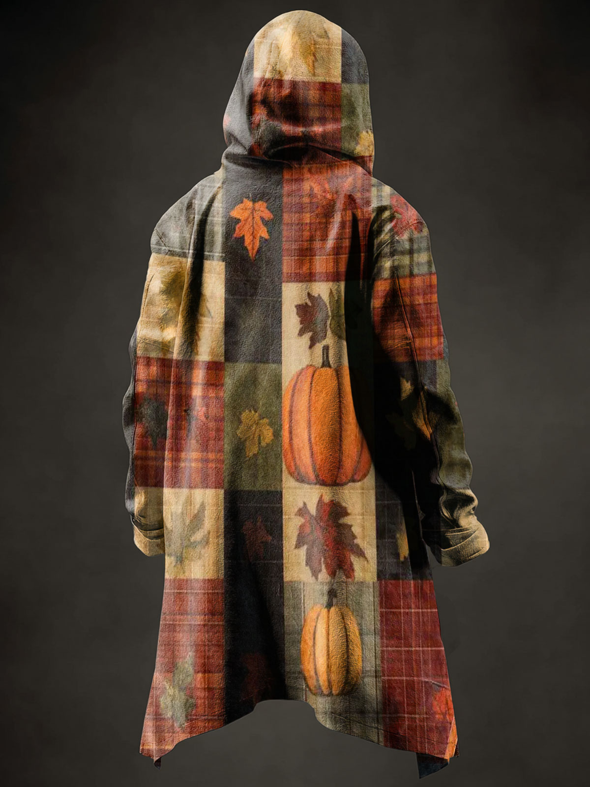 Vintage Halloween Thanksgiving Art Print Casual Hoodie Jacket