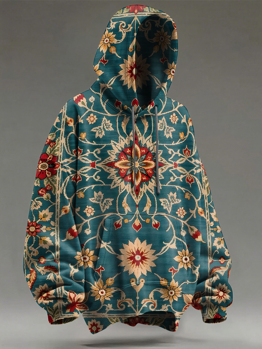 Retro Pattern Art Print Casual Hoodie Sweatshirt