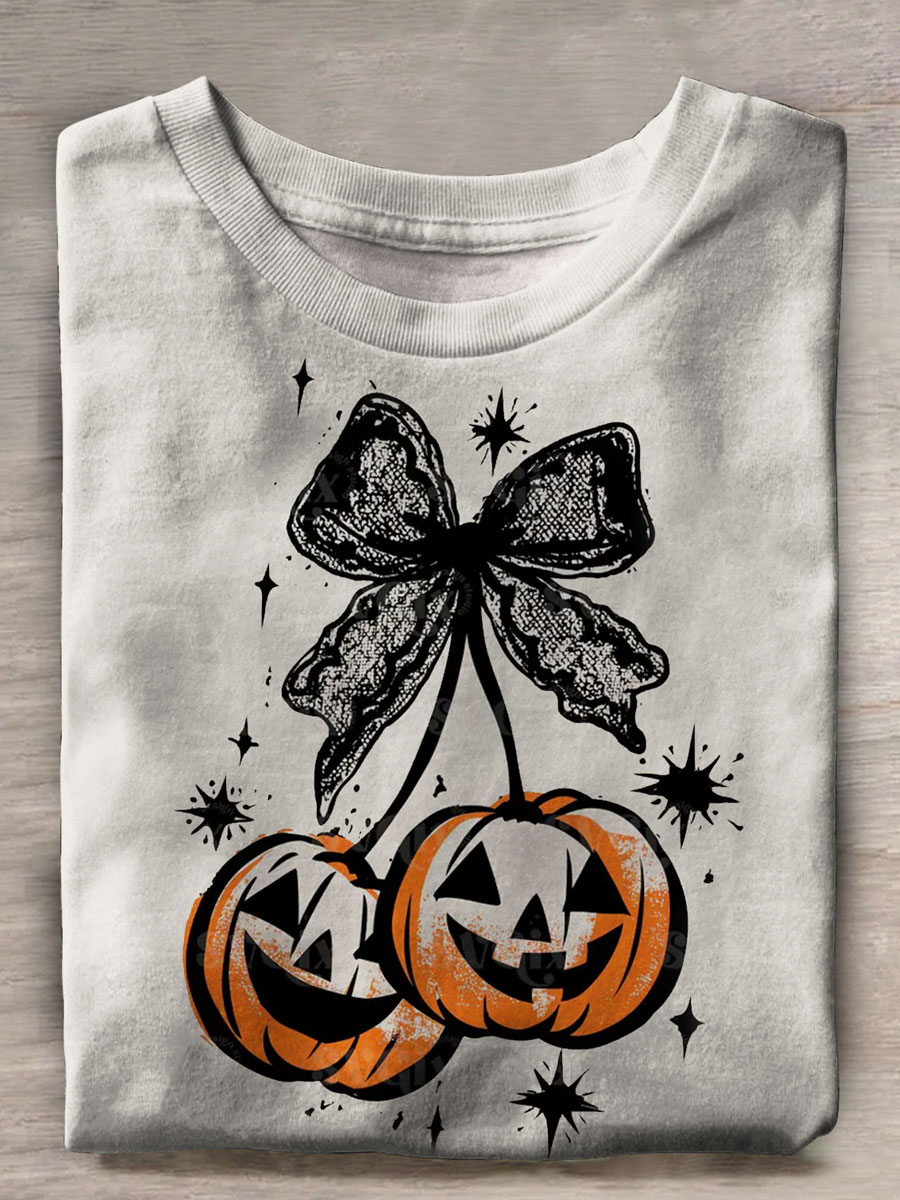 Halloween Pumpkin Art Print Casual T-shirt