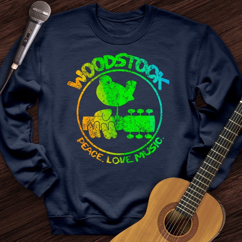 Woodstock Peace Love Music Crewneck