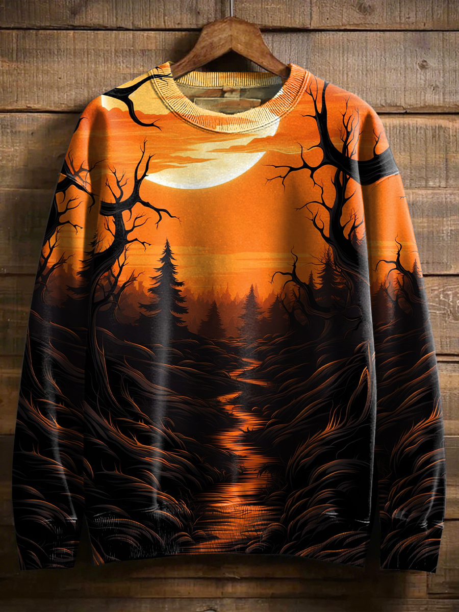 Vintage Halloween Art Print Casual Sweatshirt