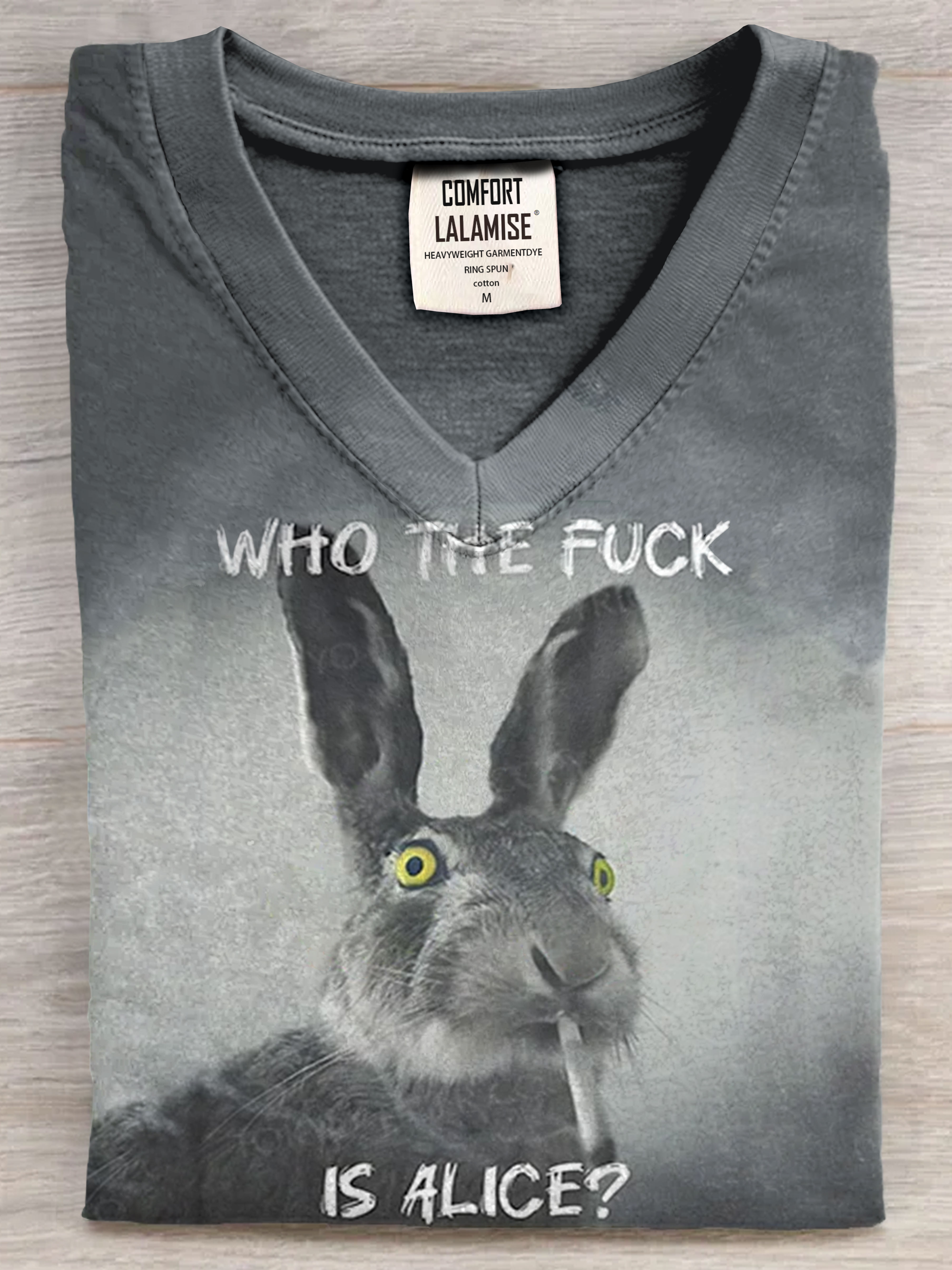 Funny Who The Fuck Art Print V-neck Casual T-Shirt