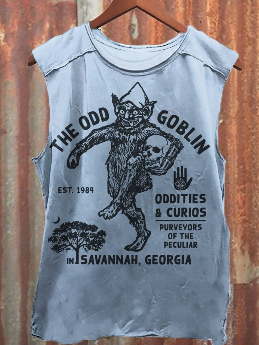 The Odd Goblin Print 100% Cotton Casual Tank Top