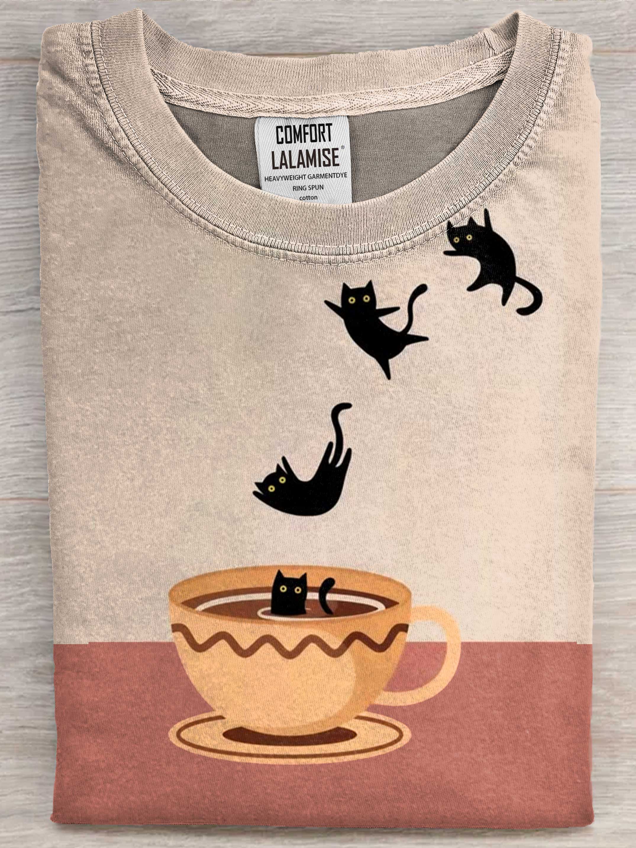 Funny Cat Art Print Casaul Short Sleeve T-shirt