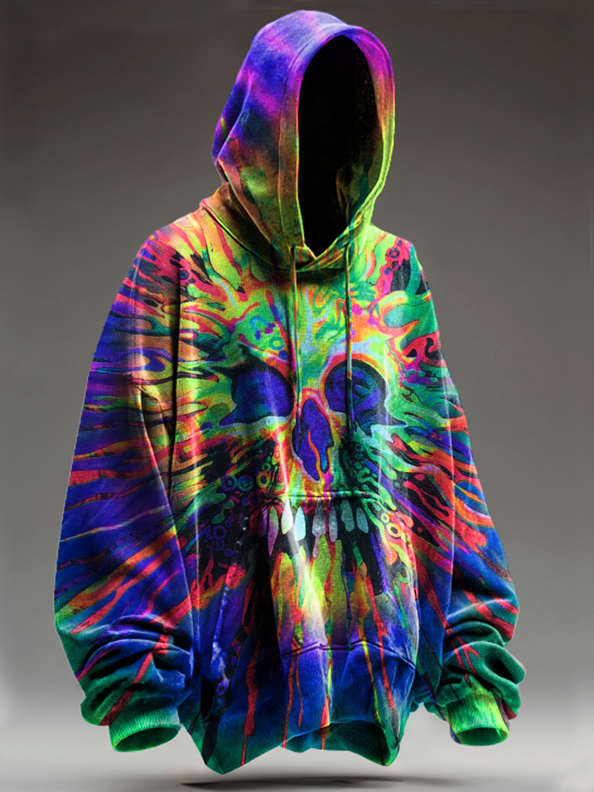 Unisex Vintage Abstract Fantasy skull Art Print Casual Sweatshirt