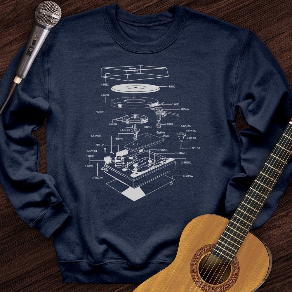 Vinyl Turntable Diagram Crewneck