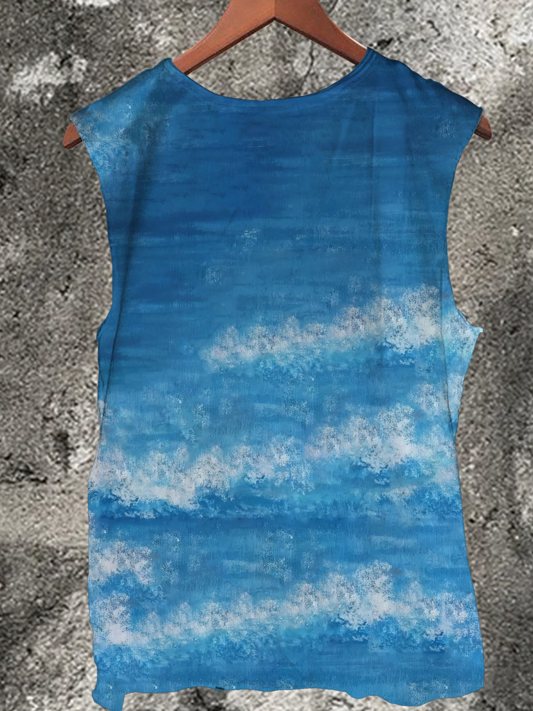 Vintage Cat Eat Shark Art Print 100% Cotton Casual Tank Top