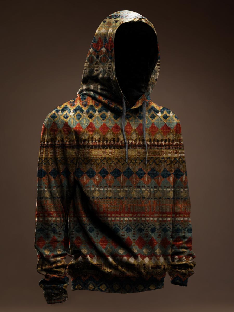 Persian Style Print Casual Hoodie Sweatshirt
