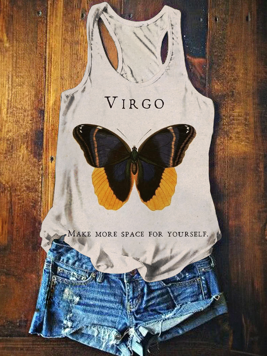 Vintage Constellation Print Casual Sleeveless Vest