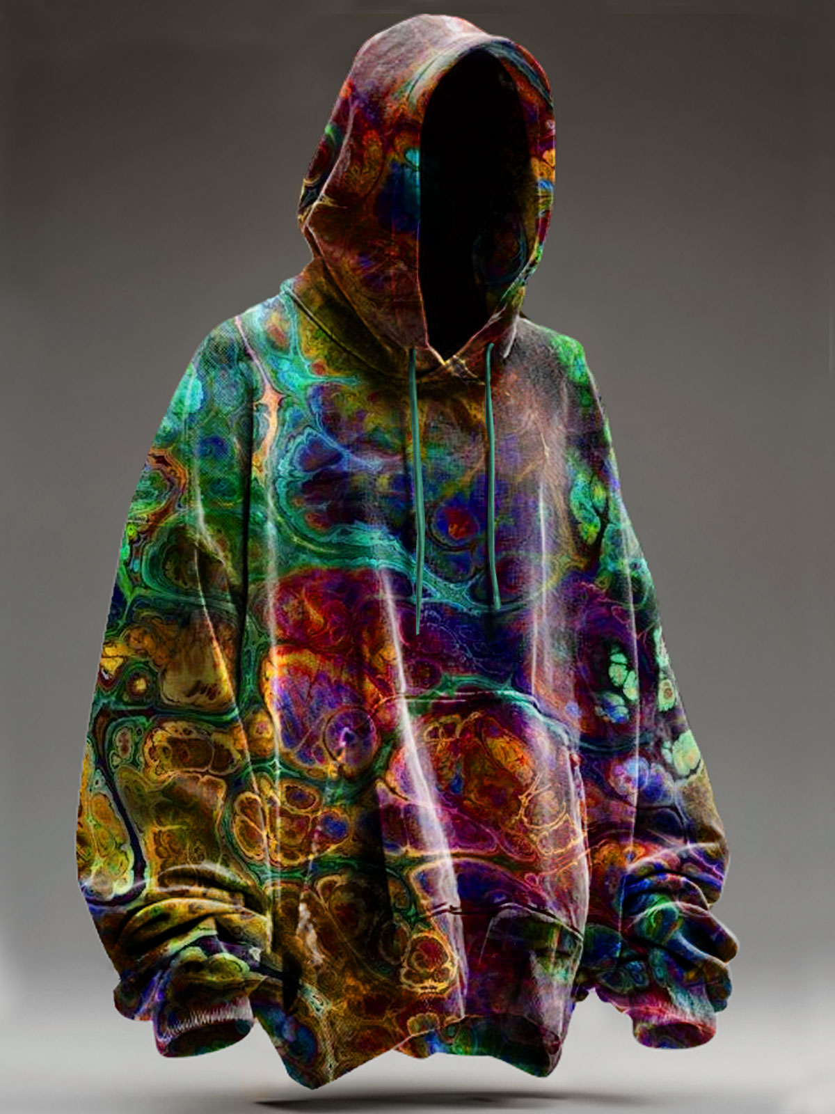 Multicolor Liquid Art Print Casual Sweatshirt