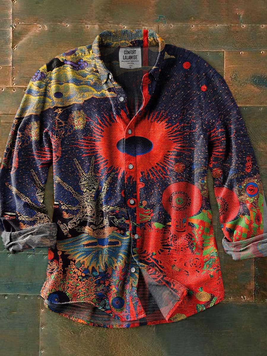 Abstrct Psychedelia Unleashed Art Print 100% Cotton Long Sleeve Shirt