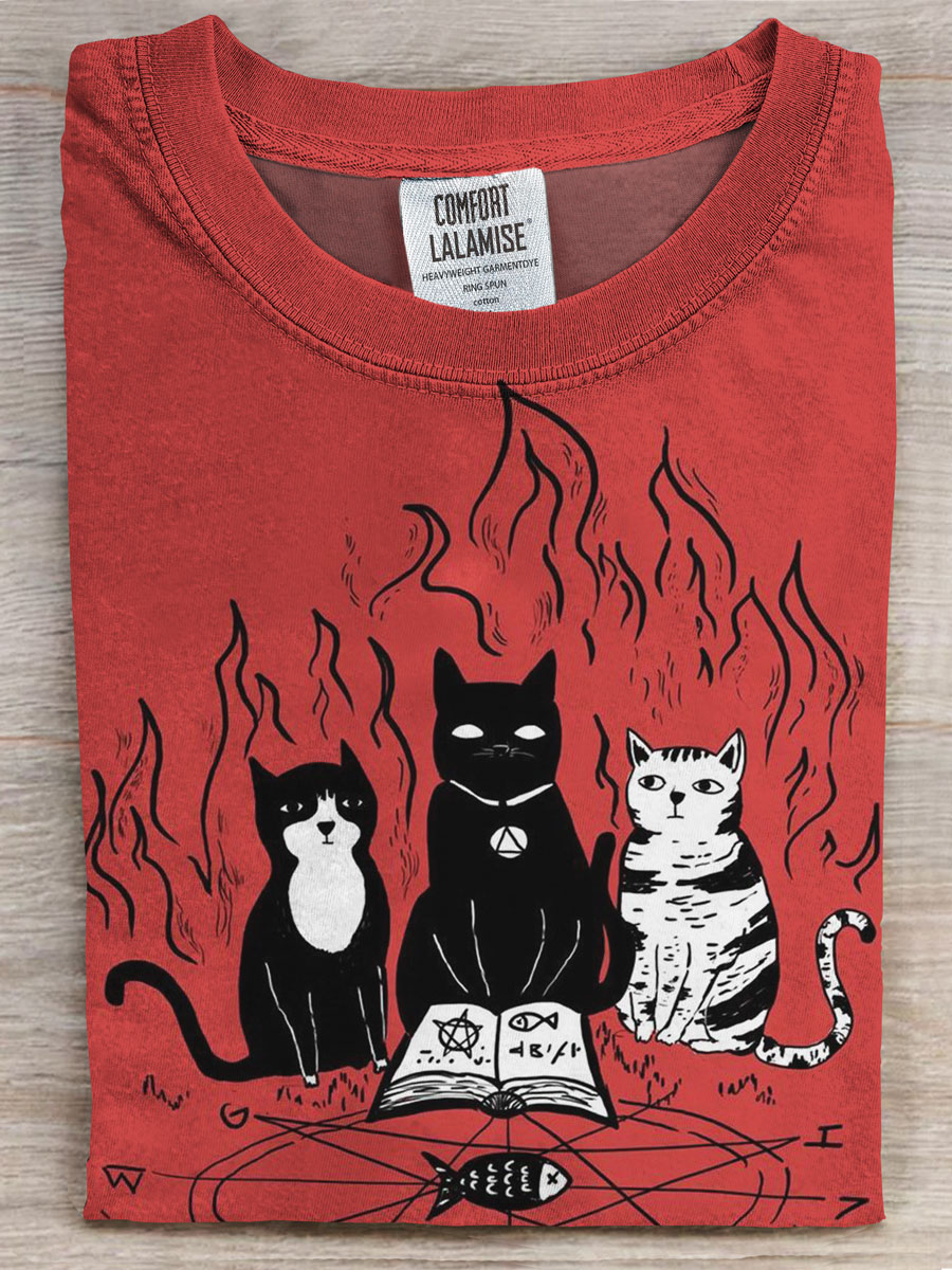 Cat Prints Casual T-shirt