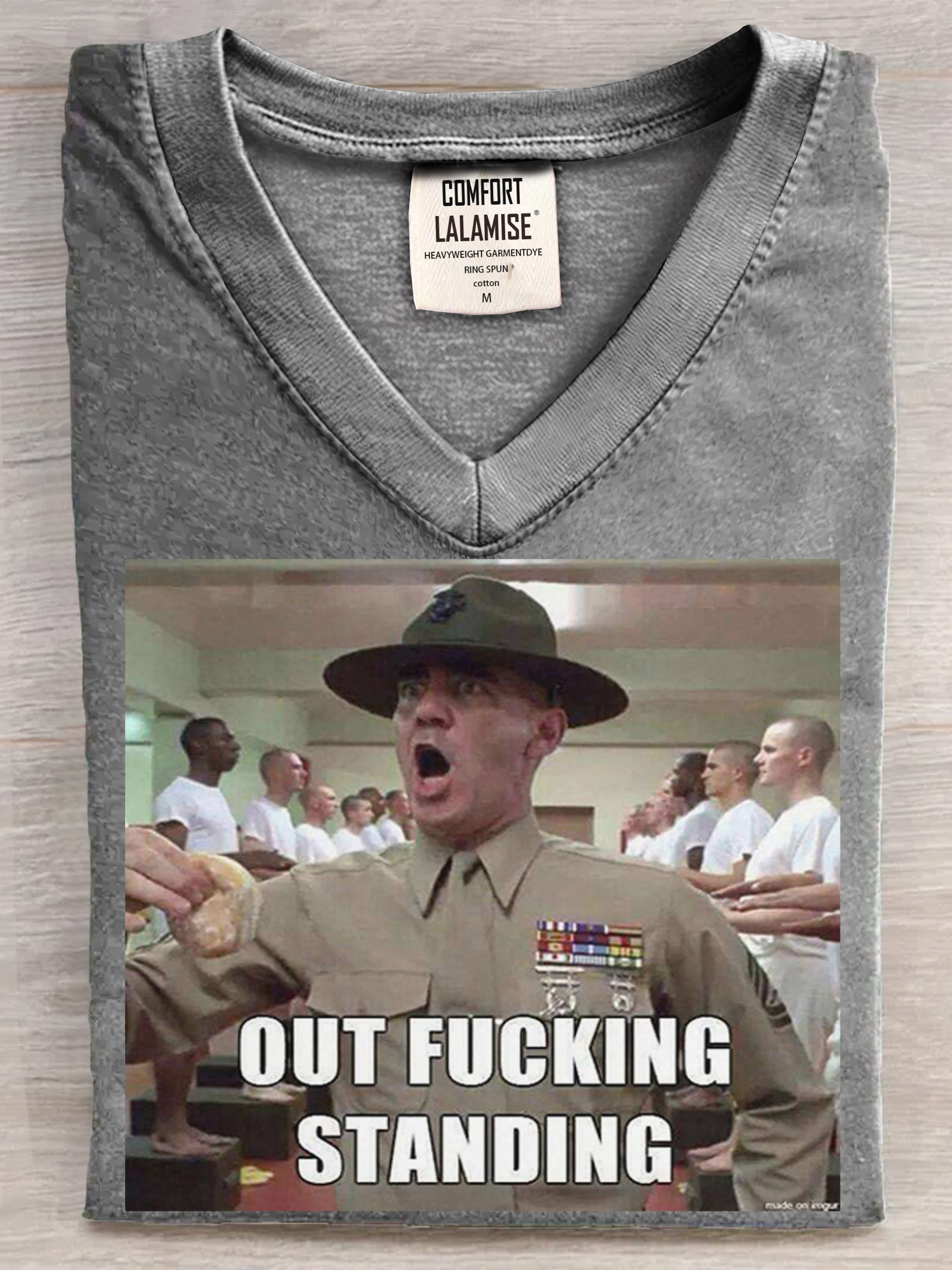 Out Fucking Funny Quote Art Print V-neck Casual T-Shirt