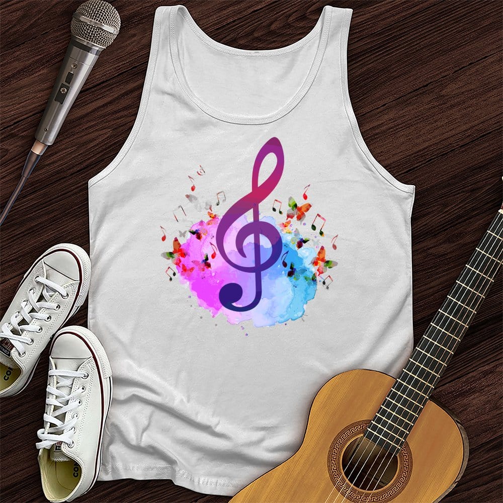 Water Color Treble Clef Tank Top