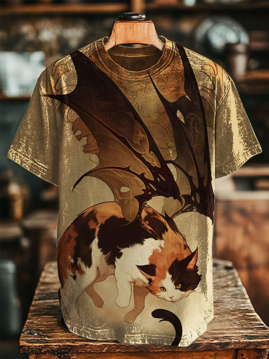 Funny Cat Print Casual T-shirt