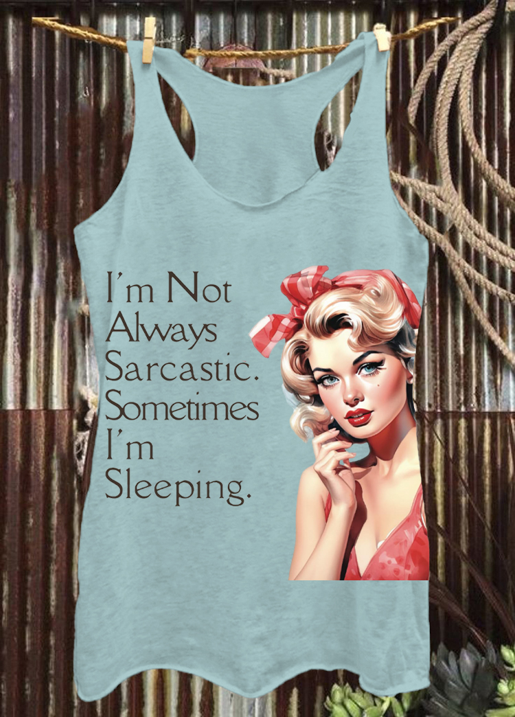 Vintage Printed Casual Tank Top