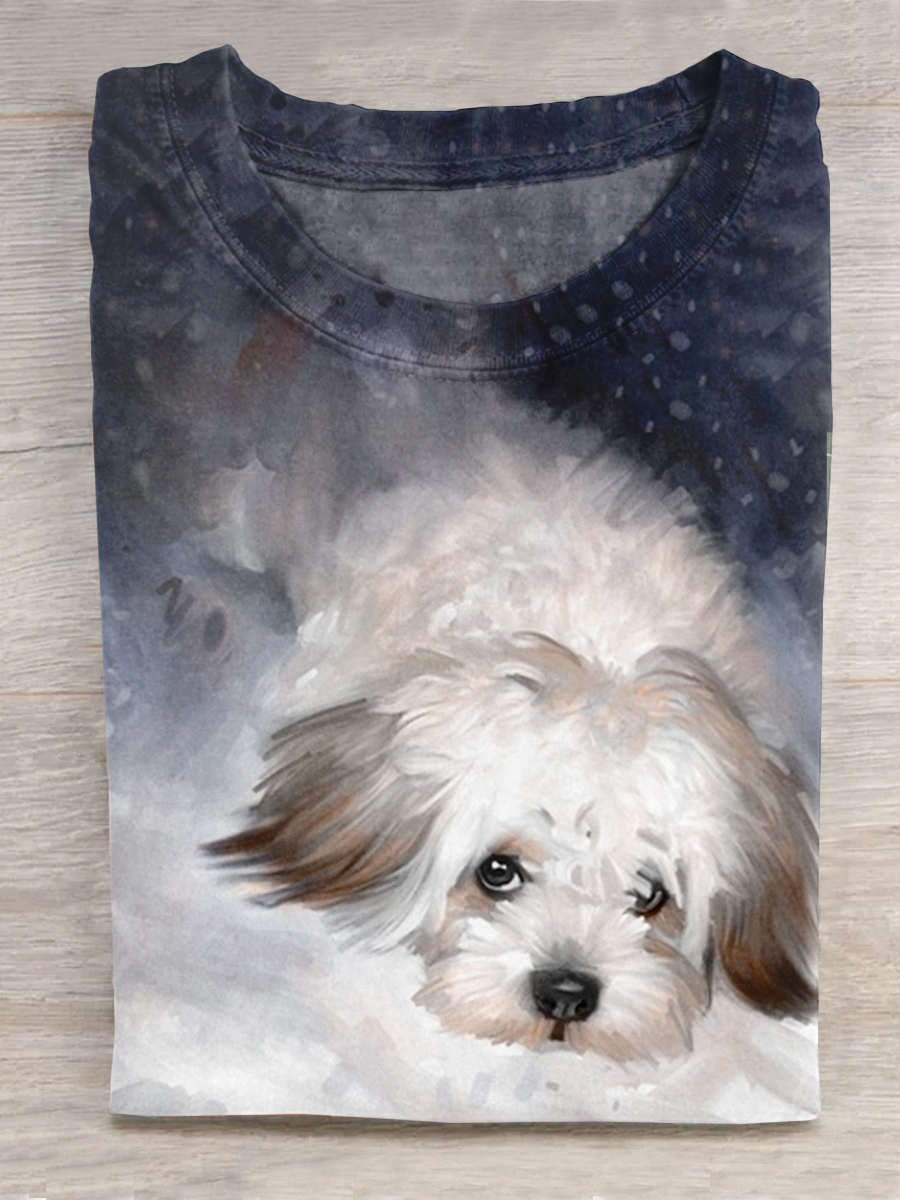 Fun Dog Art Print T-Shirt