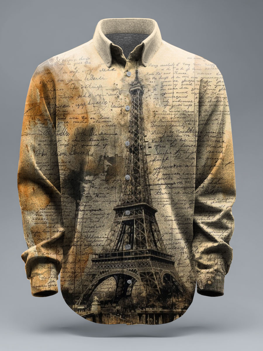 Vintage Art Print 100% Cotton Long Sleeve Shirt