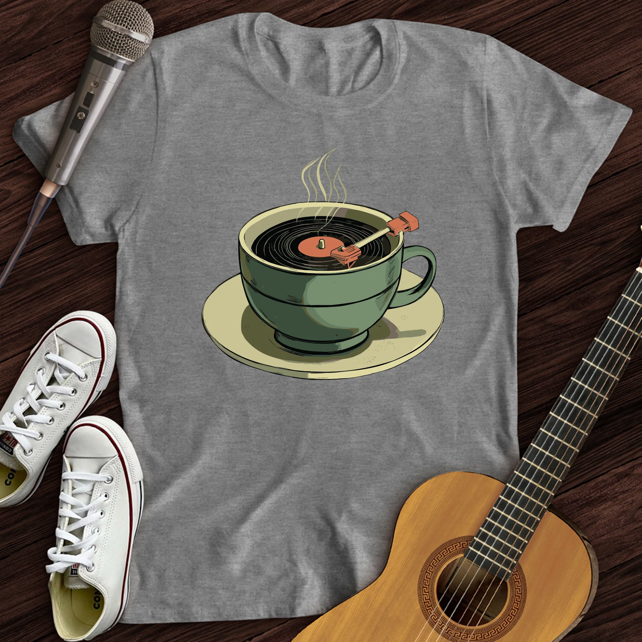 Coffee Cup Record Player T-Shirt