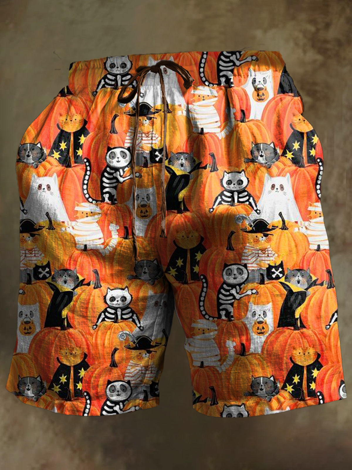 Vintage Abstract Fantasy Halloween Art Print Casual Short Pant