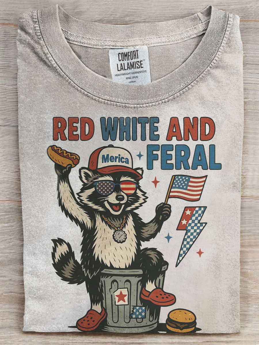 Retro Independence Day Prints Casual T-shirt