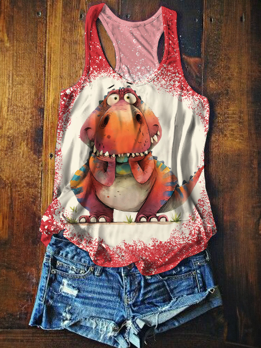 Dinosaur Art Print Tank Top