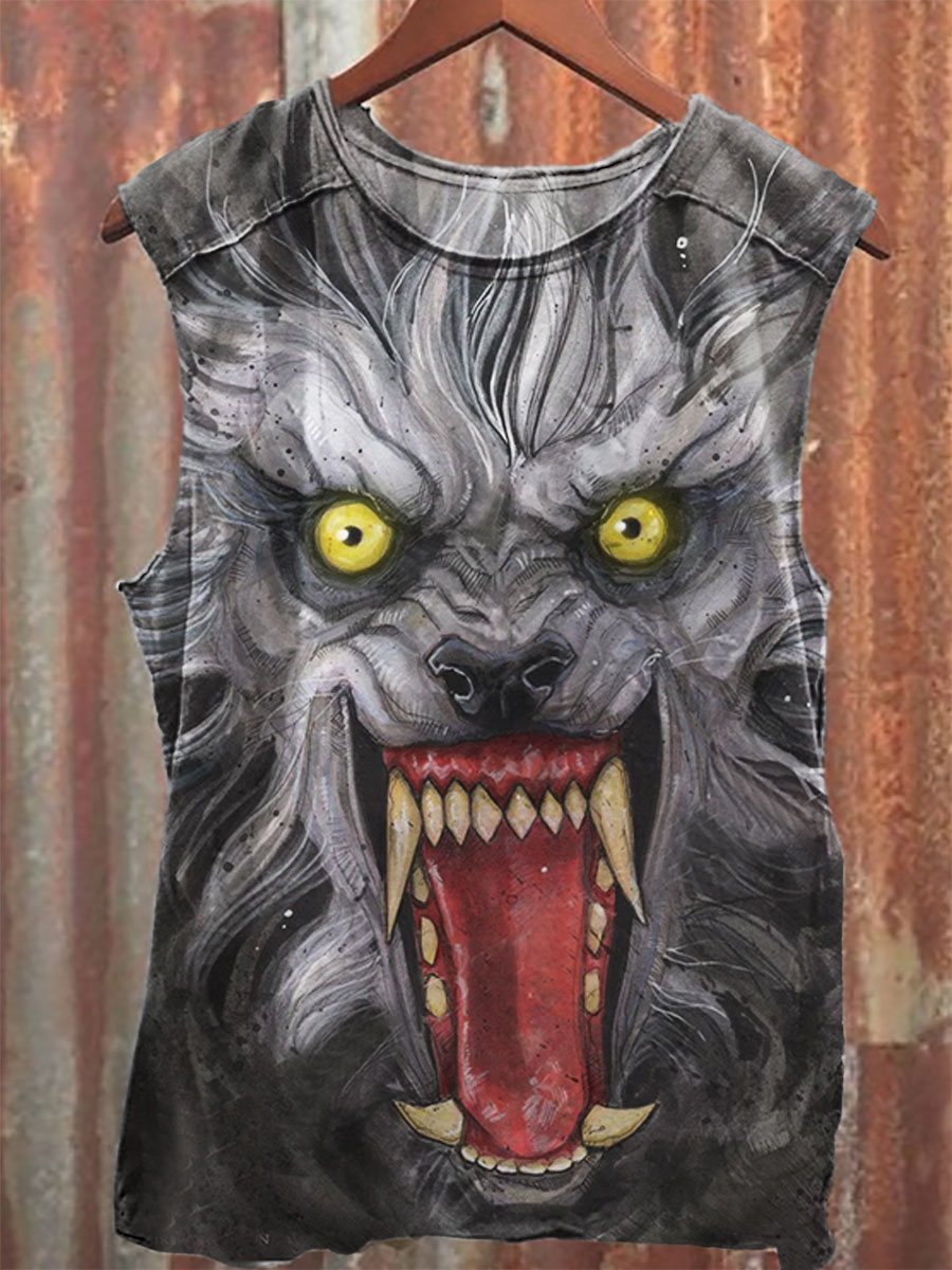 Horror Print 100% Cotton Casual Tank Top