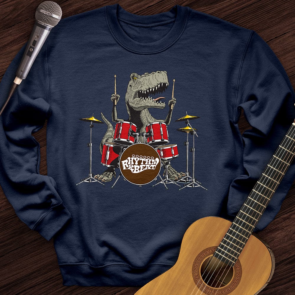 T-Rex Playing Drums Crewneck