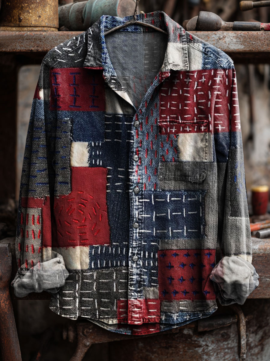 Vintage Art Print 100% Cotton Long Sleeve Shirt