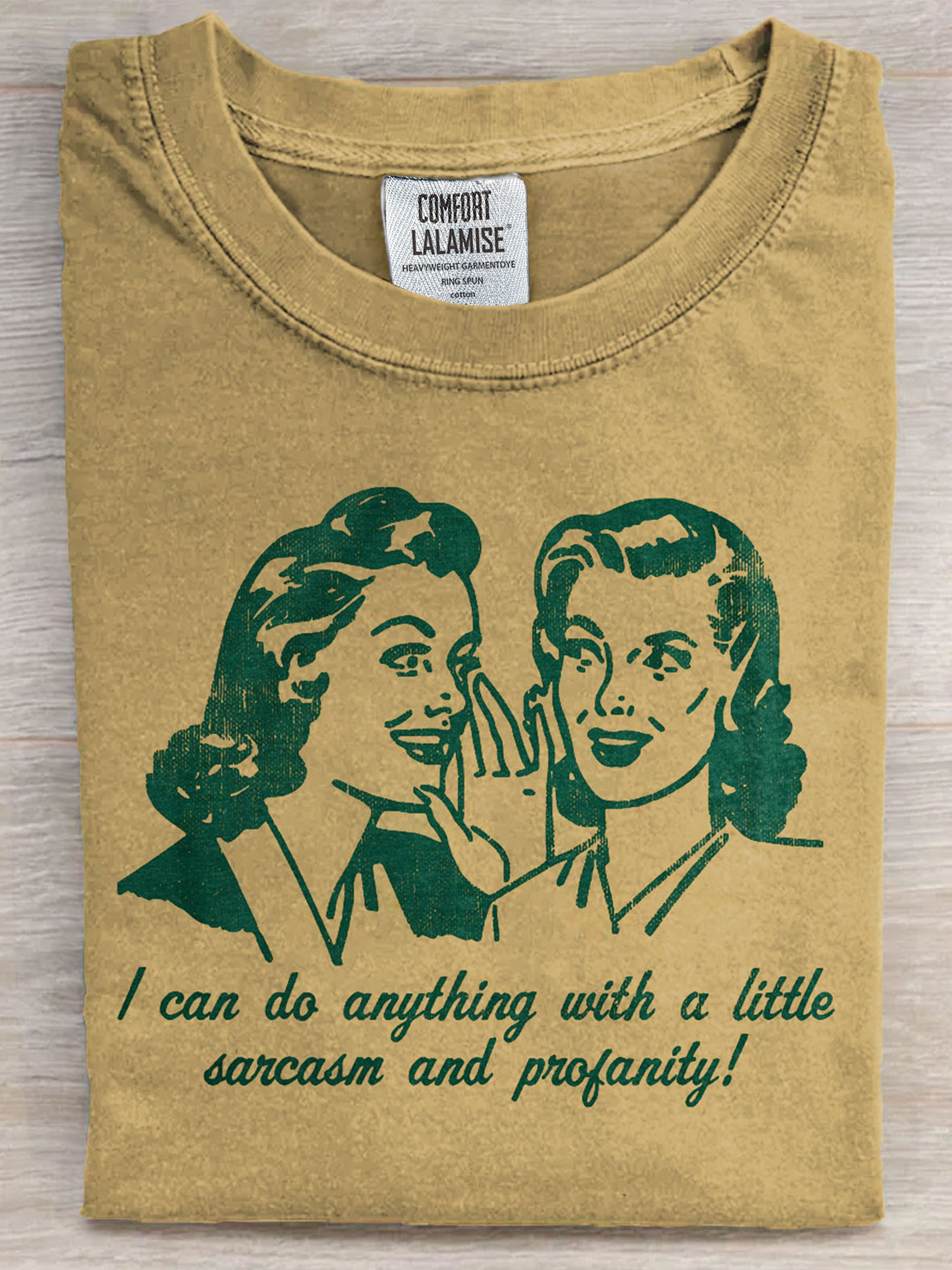 Womens Sarcasm And Profanity Funny Humor Sarcastic Art Print Casaul Short Sleeve T-shirt