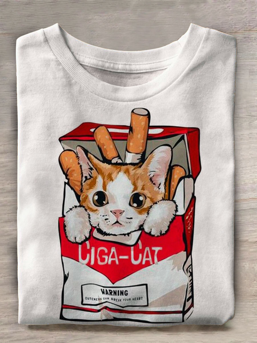 Funny Cat Prints Casual T-shirt