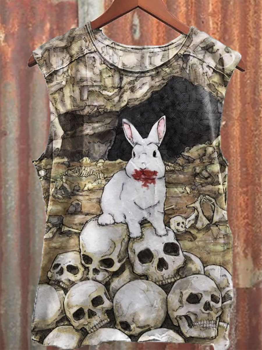 Horror Print 100% Cotton Casual Tank Top